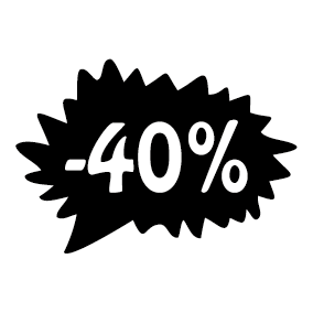 Étiquette soldes promotion -40%